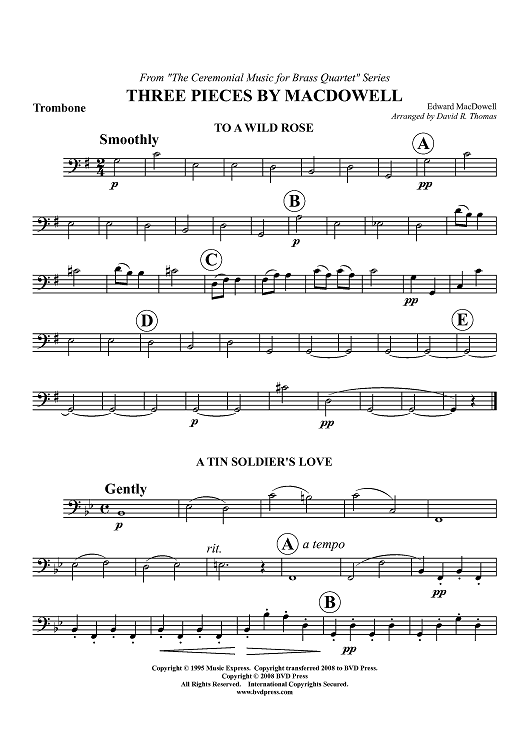 Three Pieces by MacDowell - Trombone