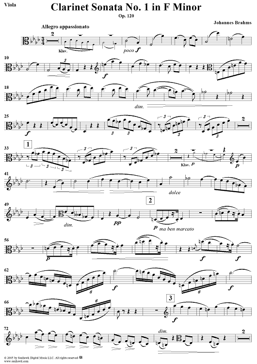 Viola Sonata No. 1 - Viola