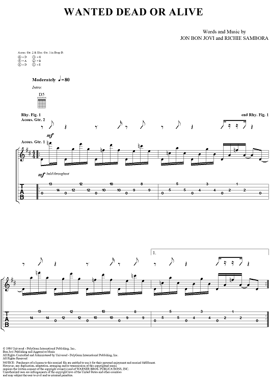 Wanted Dead or Alive (Acoustic)