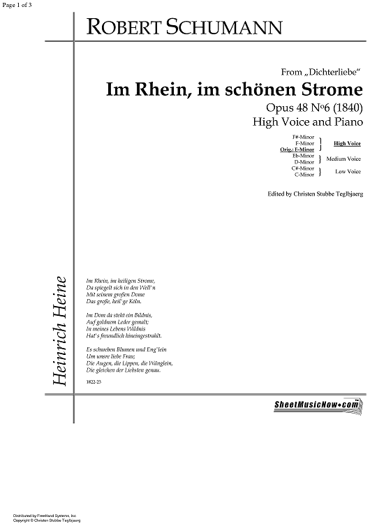 Im Rhein, im heiligen Strome (No.6 from Dichterliebe op. 48)