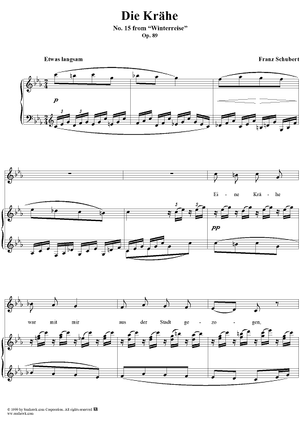 Winterreise (Song Cycle), Op.89, No. 15 - Die Krähe, D911 - No. 15 from "Winterreise"  Op.89