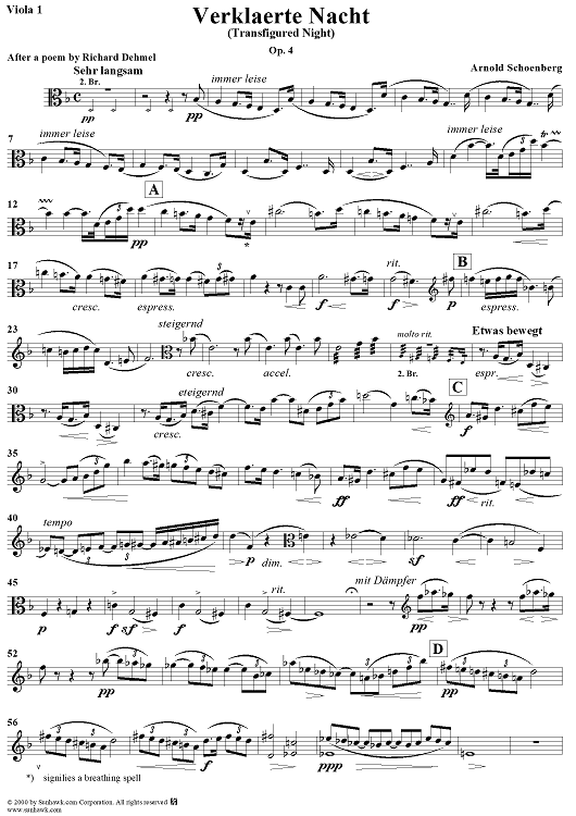 Verklaerte Nacht, Op. 4 - Viola 1