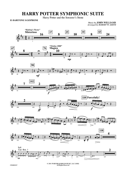 Harry Potter Symphonic Suite - E-flat Baritone Saxophone