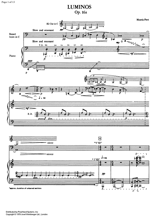 Luminos Op.16a - Score