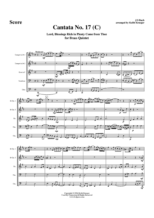 Cantata No. 17 - Score