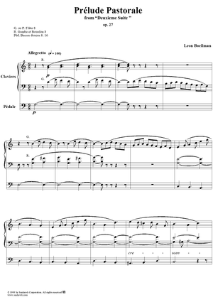 Prélude Pastorale, No. 1 from "Deuxieme Suite" Op. 27
