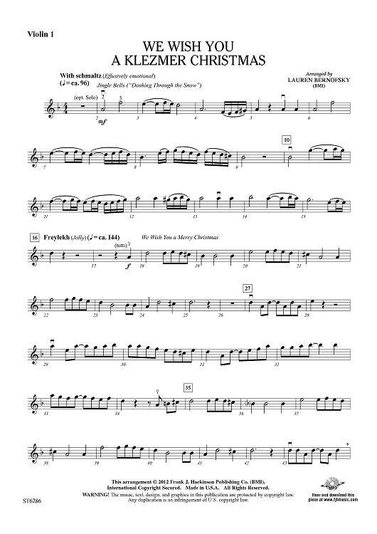 We Wish You A Klezmer Christmas - Violin 1