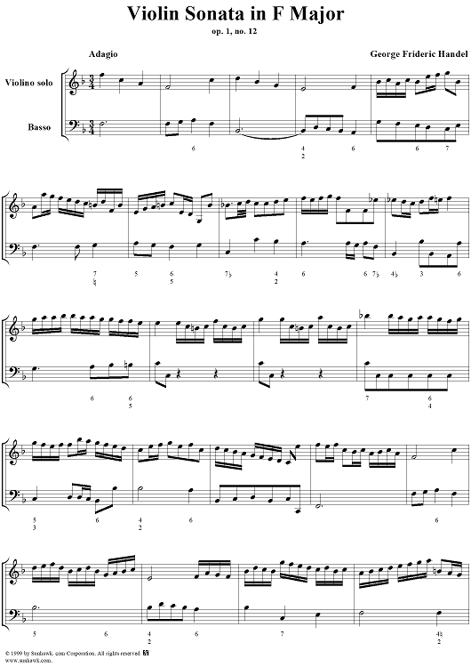 Violin Sonata in F major, Op. 1, No. 12