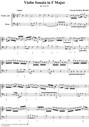 Violin Sonata in F major, Op. 1, No. 12