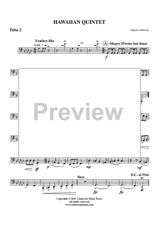 Hawaiian Quintet - Tuba 2