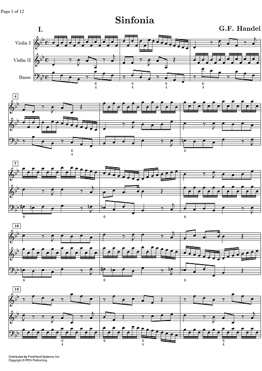 Sinfonia HWV 339 - Score