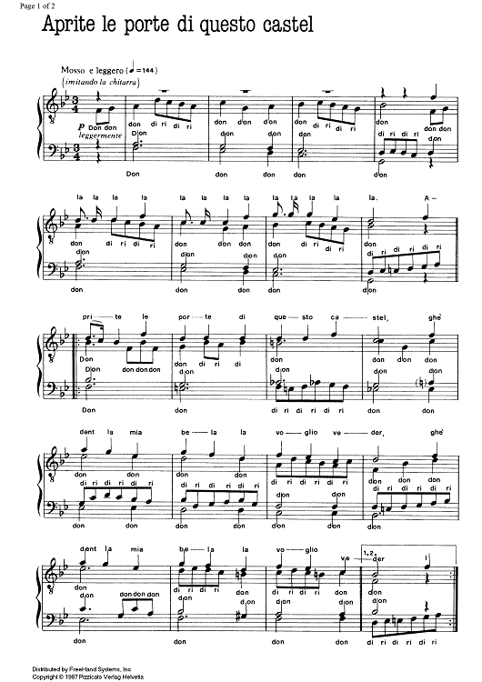 Aprite le porte di questo castel