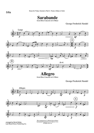 Sarabande & Allegro from Oboe Concerto in G Minor - Part 2 Flute, Oboe or Violin