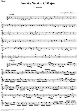 Sonata No. 4 in C Major - Violin