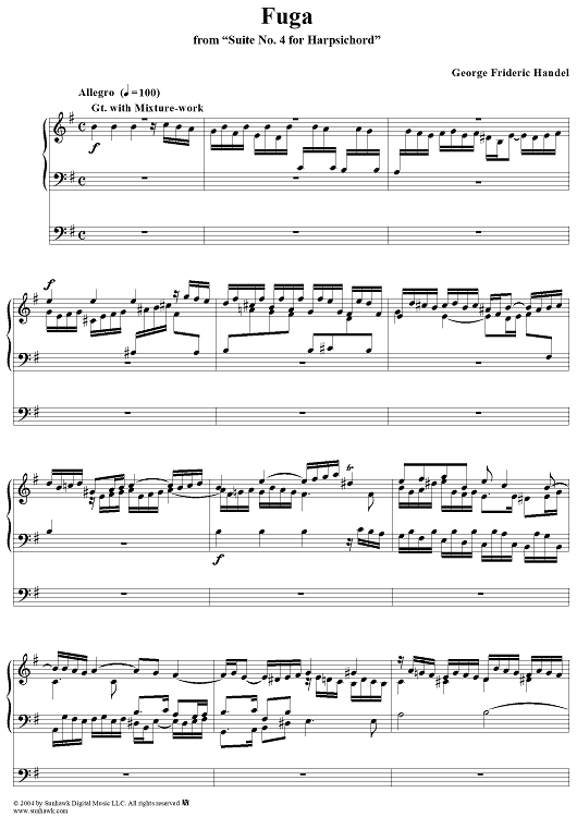 Fuga from 4th Suite of Pieces for the Harpsichord