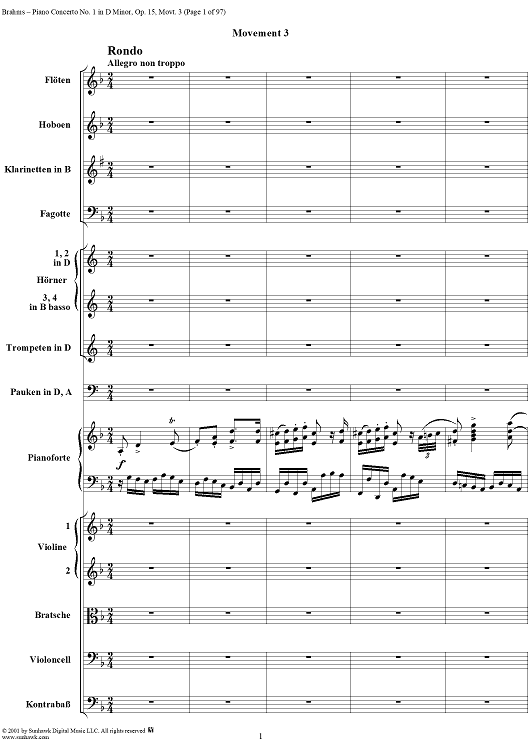 Piano Concerto no. 1 in D minor, Op.15, Rondo, Allegro non troppo