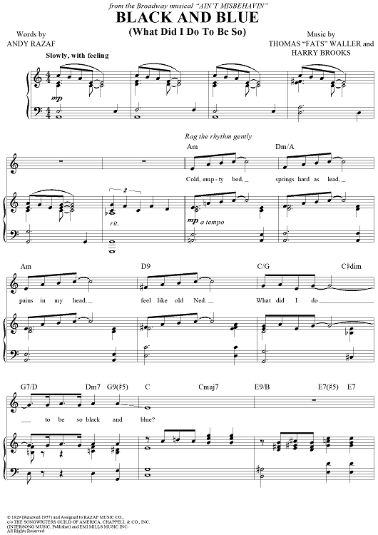 (What Did I Do To Be So) Black and Blue