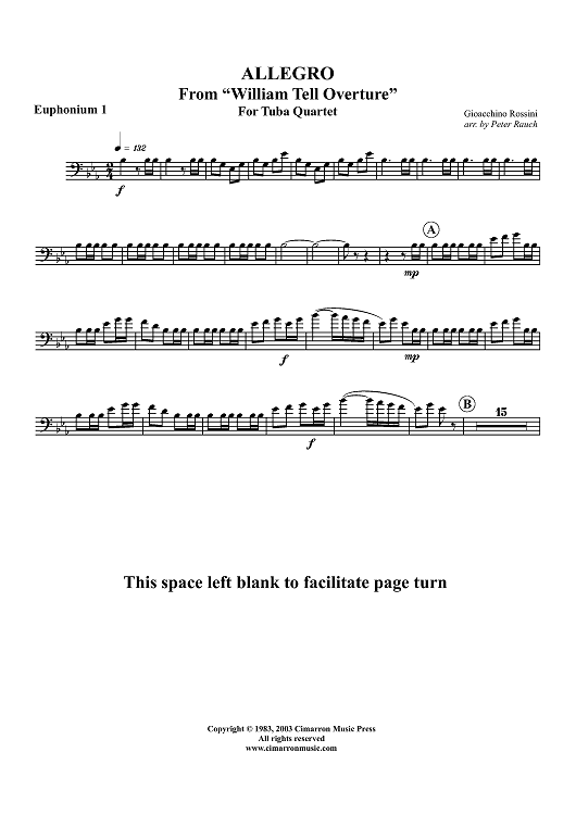 Allegro from "William Tell Overture" - Euphonium 1 BC/TC