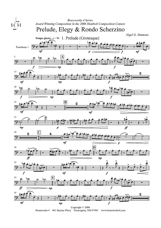 Prelude, Elegy & Rondo Scherzino - Trombone 1