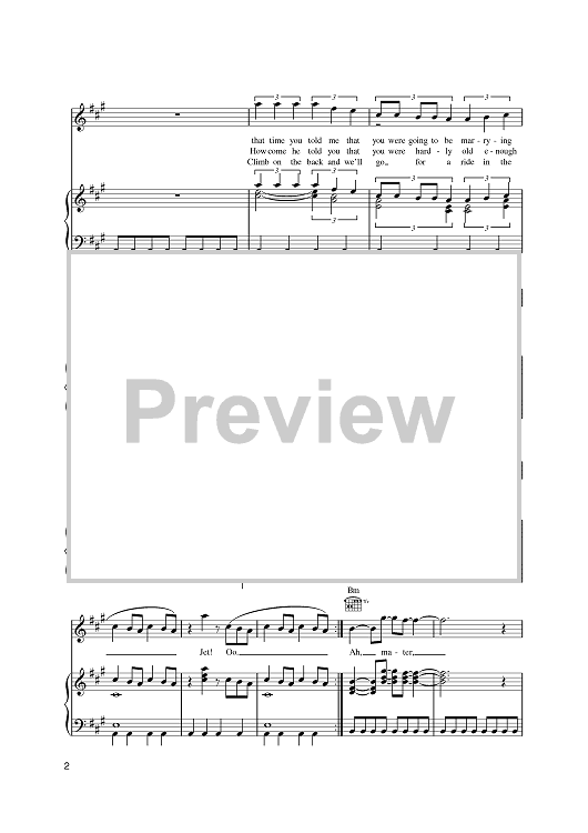 Jet" Sheet Music by Paul McCartney for Piano/Vocal/Chords Sheet Music Now