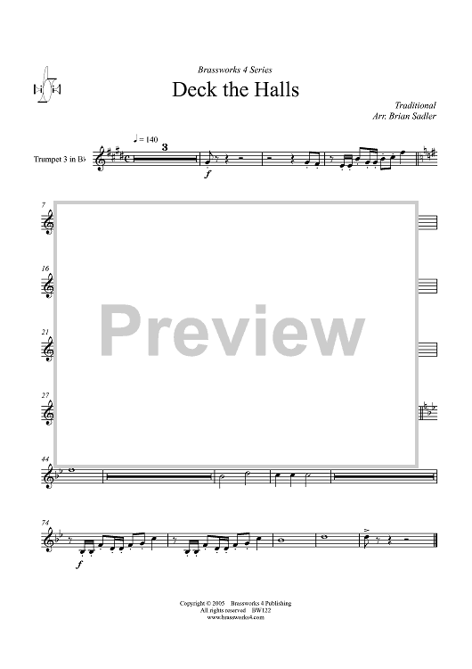 Deck the Halls - Trumpet 3 in Bb