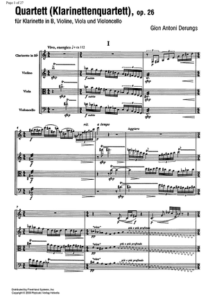 Quartet (Clarinet quartet) Op.26 - Score