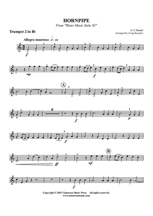 Hornpipe from "Water Music Suite #2" - Trumpet 2 in Bb