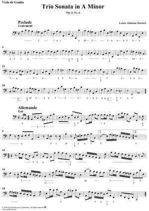 Trio Sonata in A Minor Op. 3, No. 6 - Viola da gamba