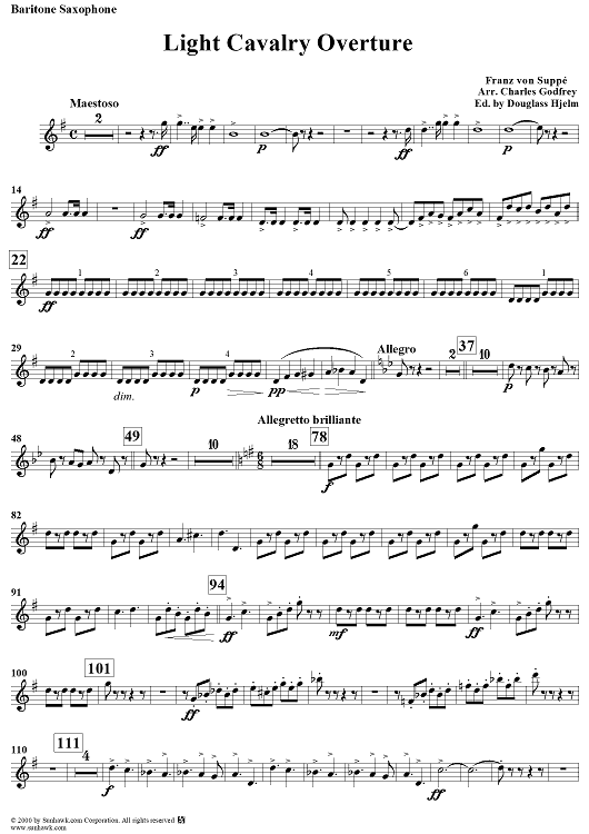 Light Cavalry Overture - Baritone Saxophone