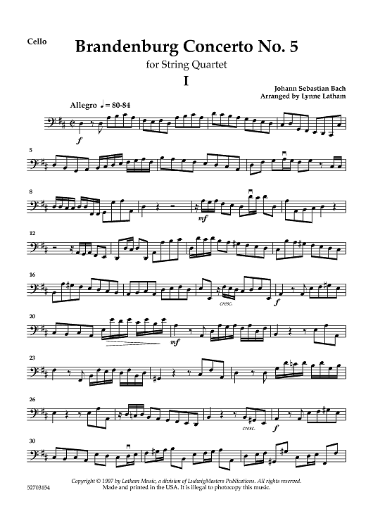 Brandenburg Concerto No. 5 - Cello