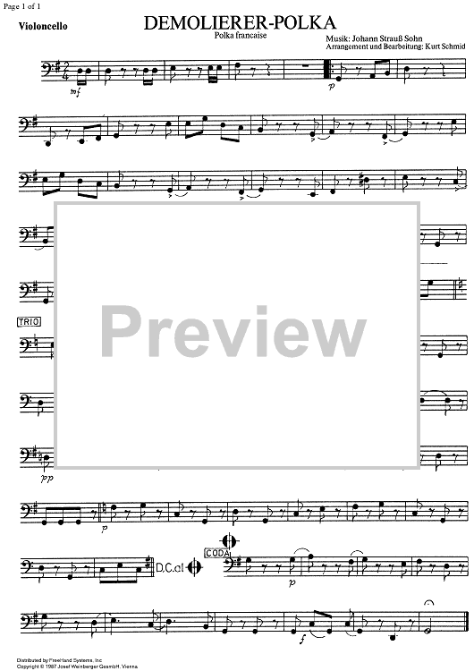 Demolierer Polka Op.269 - Cello