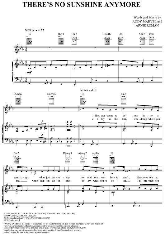 There's No Sunshine Anymore