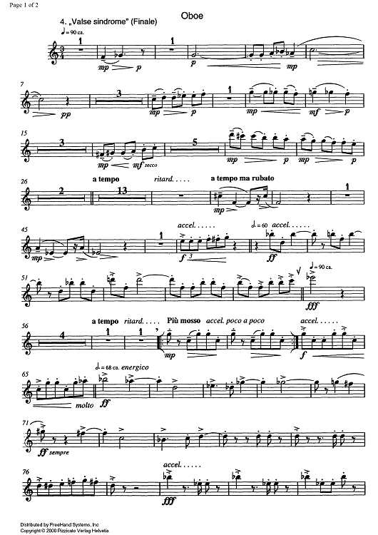 4 Valse sindrome - Oboe