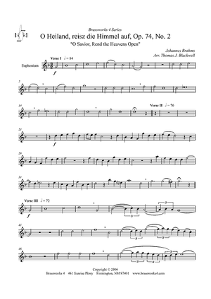 O Heiland, reisz die Himmel auf, Op. 74, No. 2 - Euphonium TC (Opt. Horn)