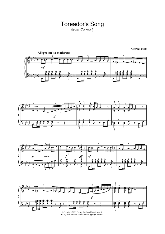 Toreador's Song (from Carmen)