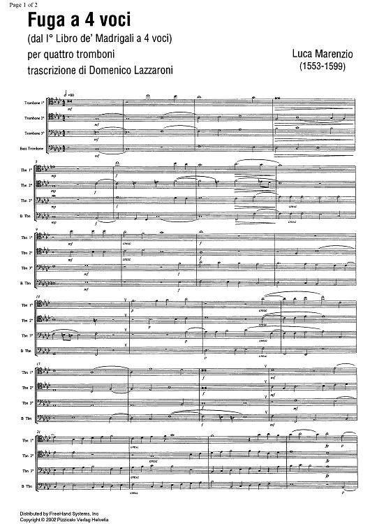 Fuga a 4 voci - Score