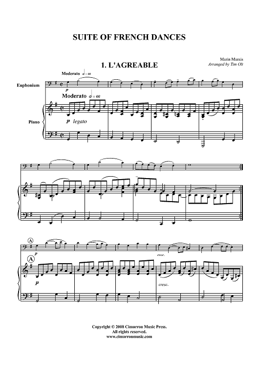 Suite of French Dances - Piano Score
