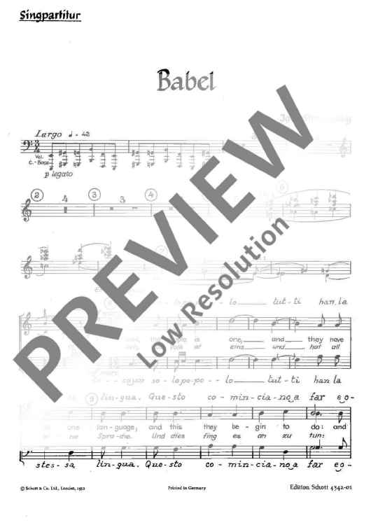 Babel - Choral Score