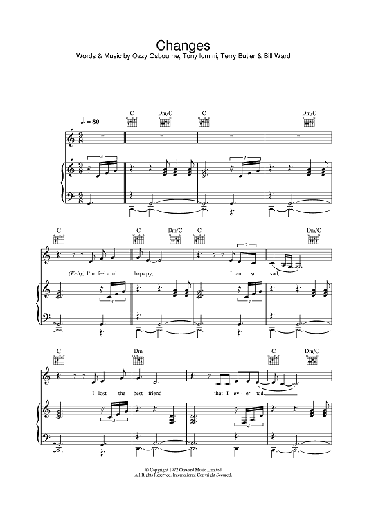 Changes Song Notes Changes