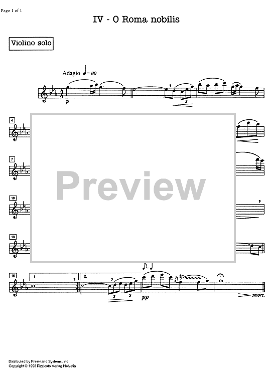 Verre a Tindari Op.92 - Solo Violin