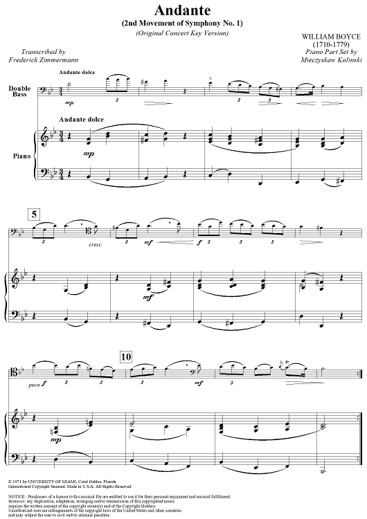 Andante - Piano Score