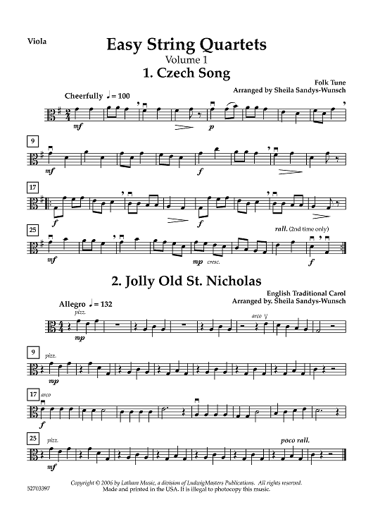 Easy String Quartets - Volume 1 - Viola