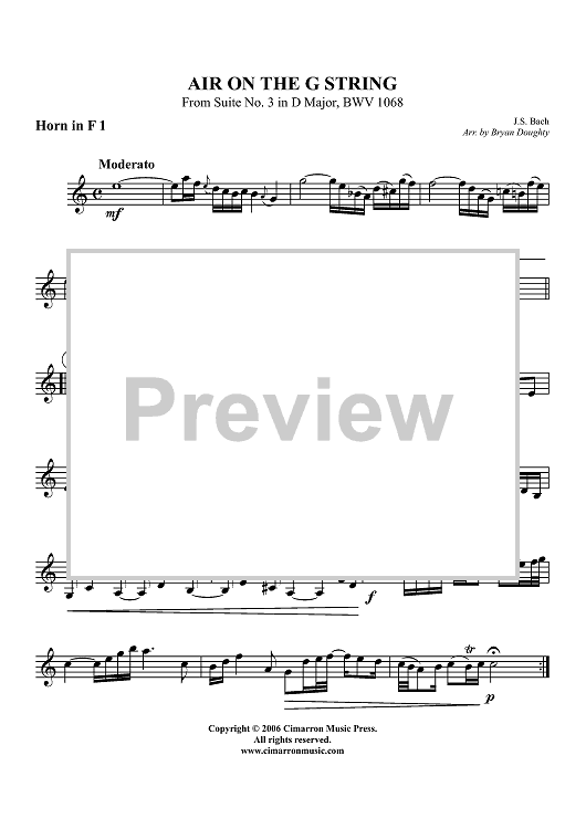 Air on the G String - Horn 1 in F