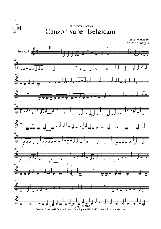 Canzon super Belgicam - Trumpet 4