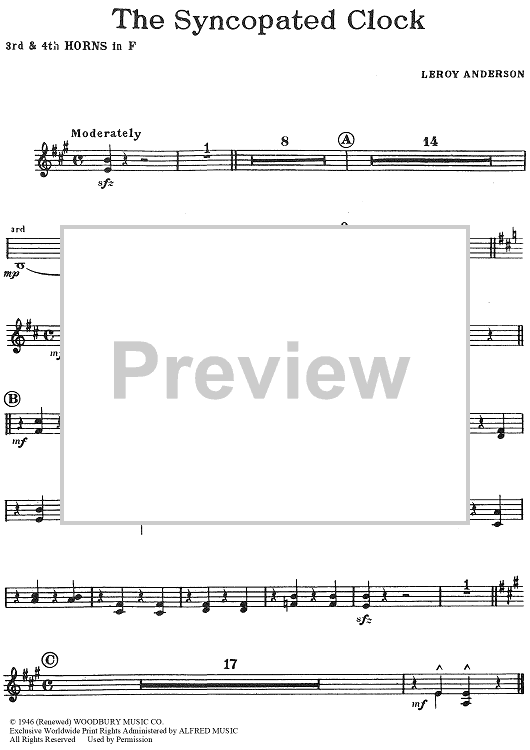 The Syncopated Clock - Horns 3 & 4 in F