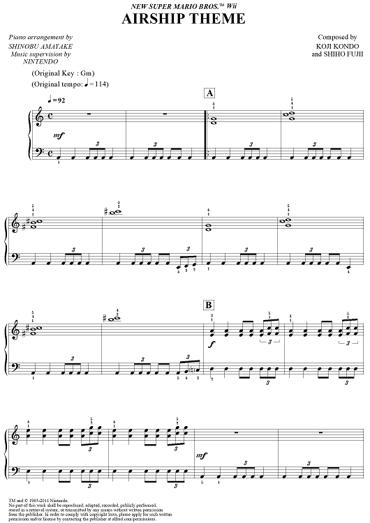 New Super Mario Bros. Wii™: Airship Theme