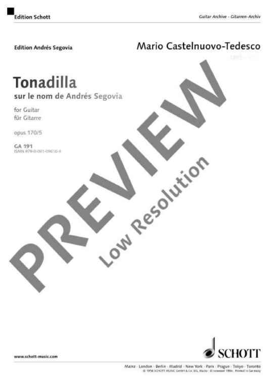 Tonadilla auf den Namen von Andrés Segovia