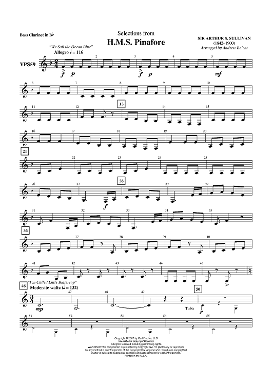 H.M.S. Pinafore - Bass Clarinet in B-flat