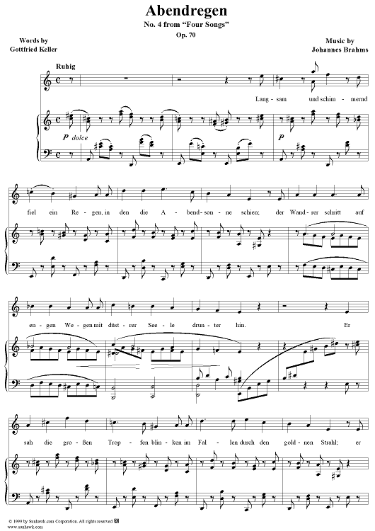 Abendregen - No. 4 from "Four Songs" Op. 70