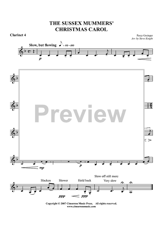 The Sussex Mummers' Christmas Carol - Clarinet in Bb 4